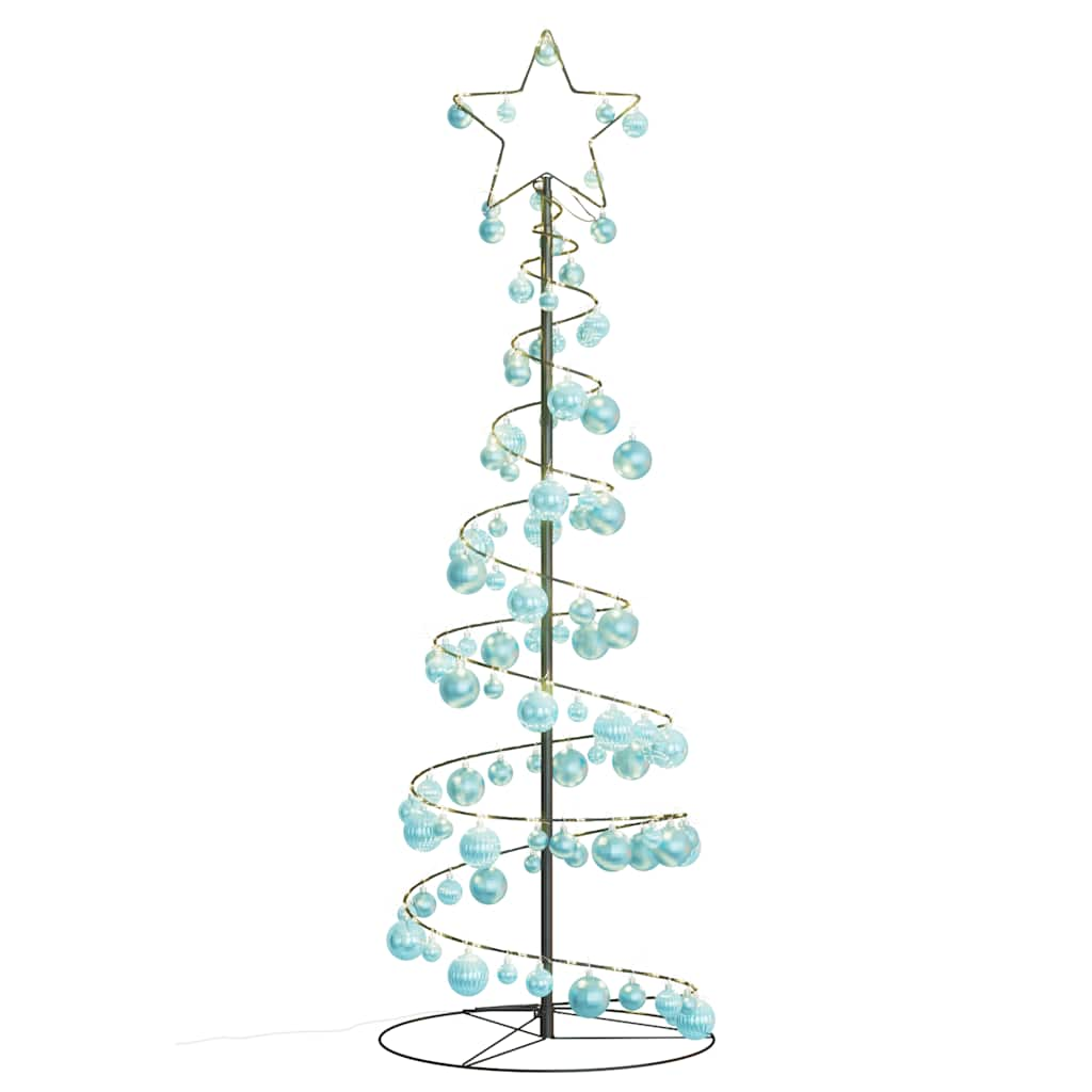 Christmas Tree Light Cone with Baubles 100 LEDs Warm White 150 cm