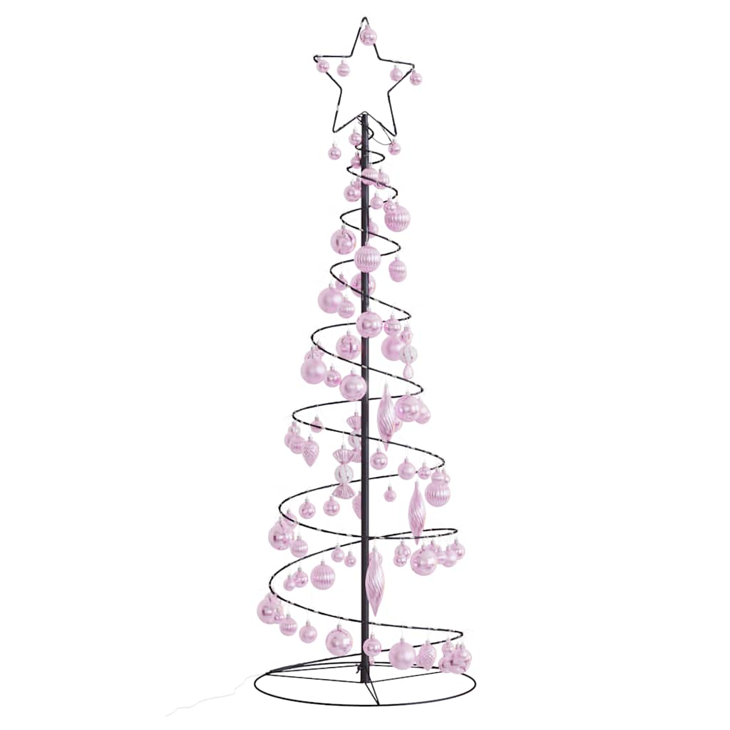 Christmas Tree Light Cone with Baubles 100 LEDs Warm White 150 cm