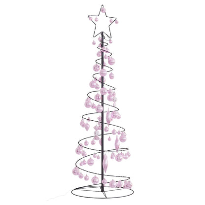 Christmas Tree Light Cone with Baubles 100 LEDs Warm White 150 cm