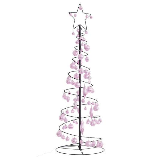 Christmas Tree Light Cone with Baubles 100 LEDs Warm White 150 cm