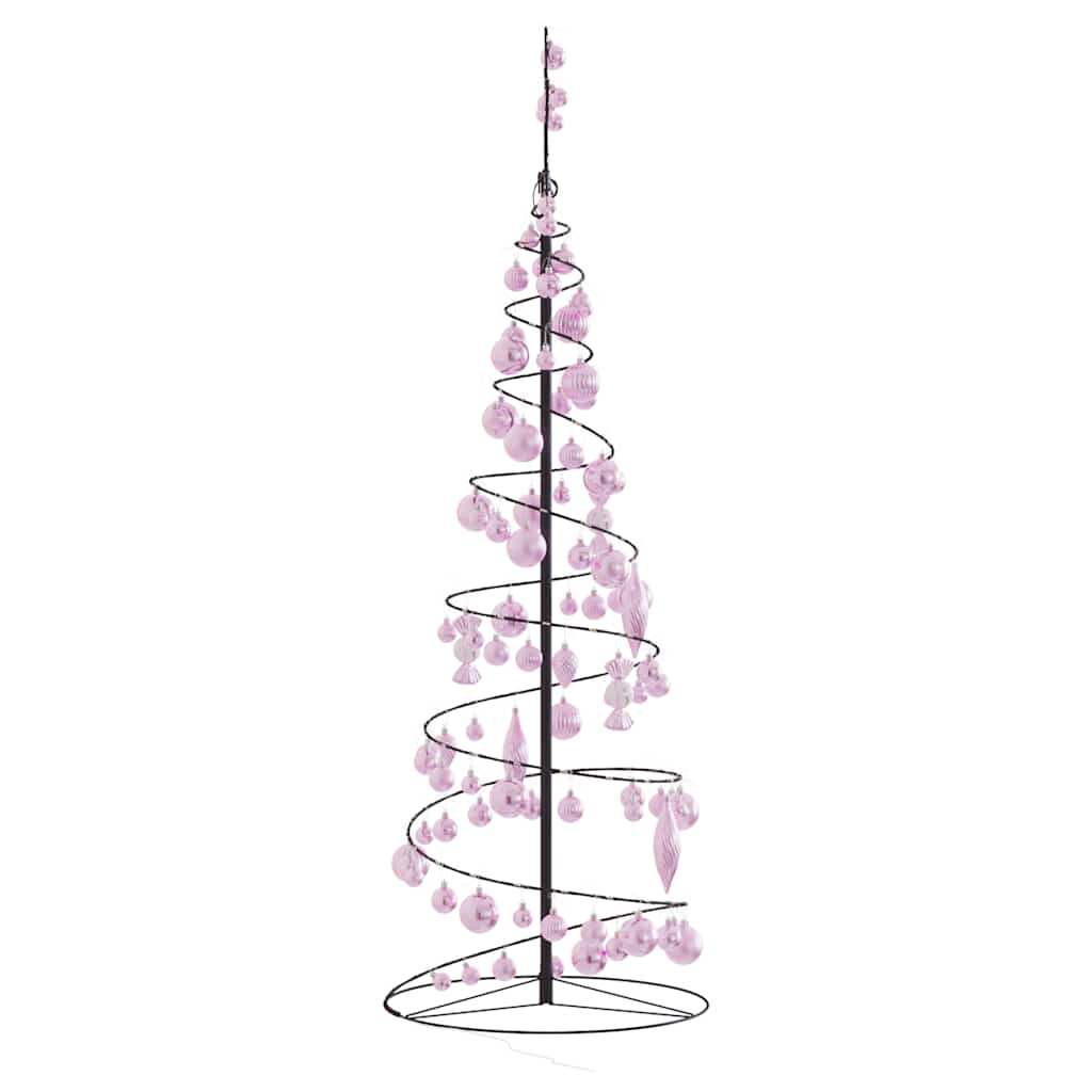 Christmas Tree Light Cone with Baubles 100 LEDs Warm White 150 cm