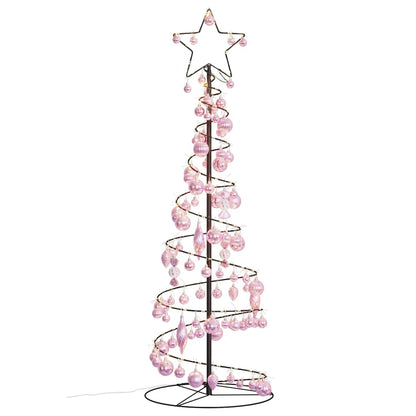 Christmas Tree Light Cone with Baubles 100 LEDs Warm White 150 cm