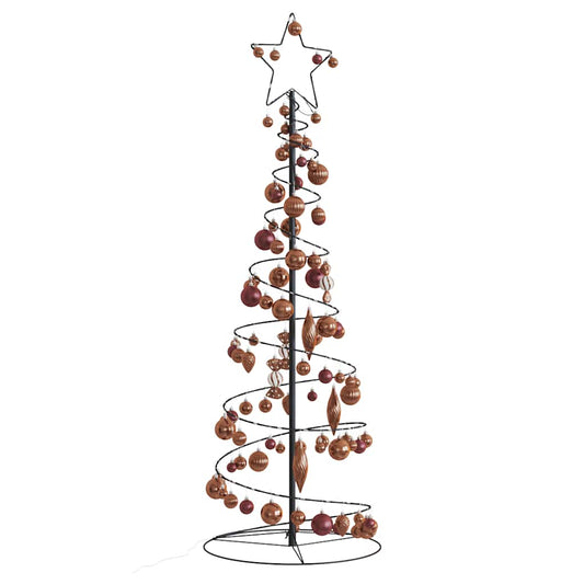 Christmas Tree Light Cone with Baubles 100 LEDs Warm White 150 cm