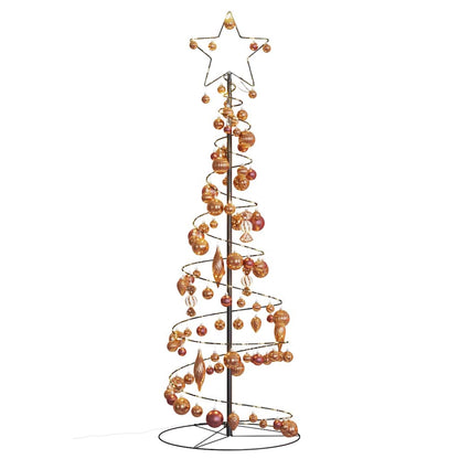 Christmas Tree Light Cone with Baubles 100 LEDs Warm White 150 cm