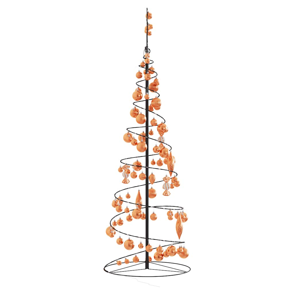 Christmas Tree Light Cone with Baubles 100 LEDs Warm White 150 cm