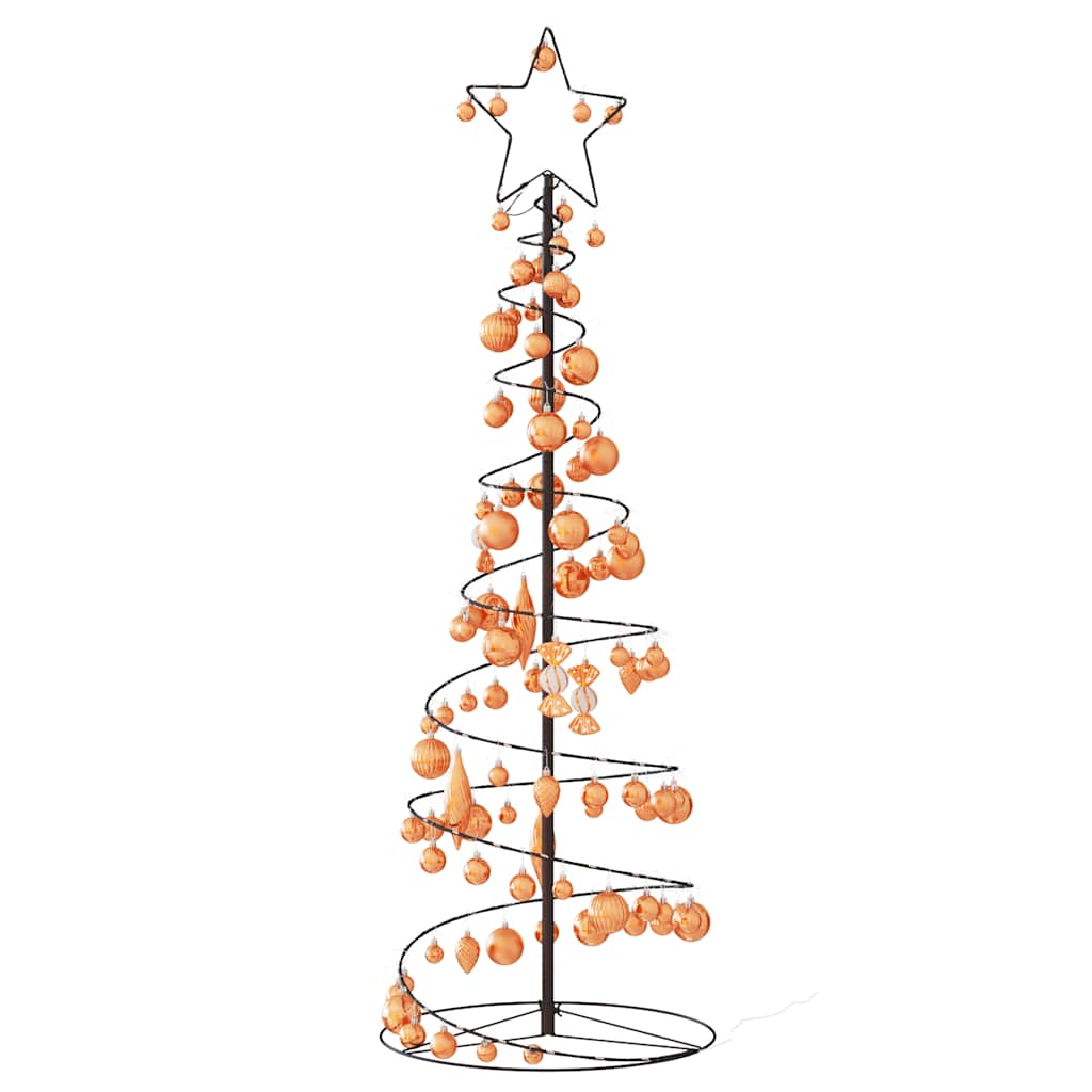 Christmas Tree Light Cone with Baubles 100 LEDs Warm White 150 cm