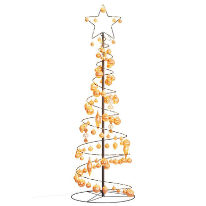 Christmas Tree Light Cone with Baubles 100 LEDs Warm White 150 cm