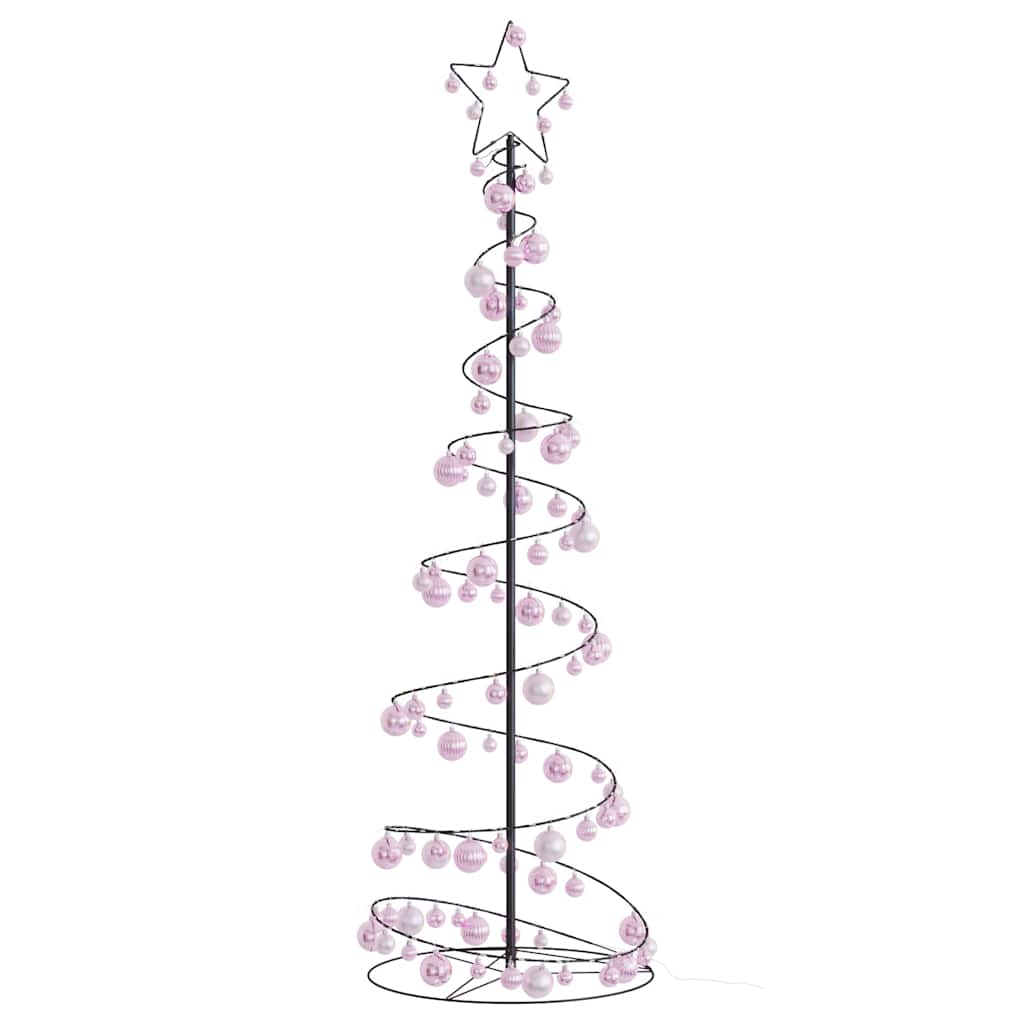 Christmas Tree Light Cone with Baubles 120 LEDs Warm White 180 cm