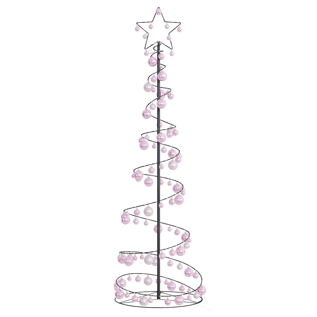 Christmas Tree Light Cone with Baubles 120 LEDs Warm White 180 cm