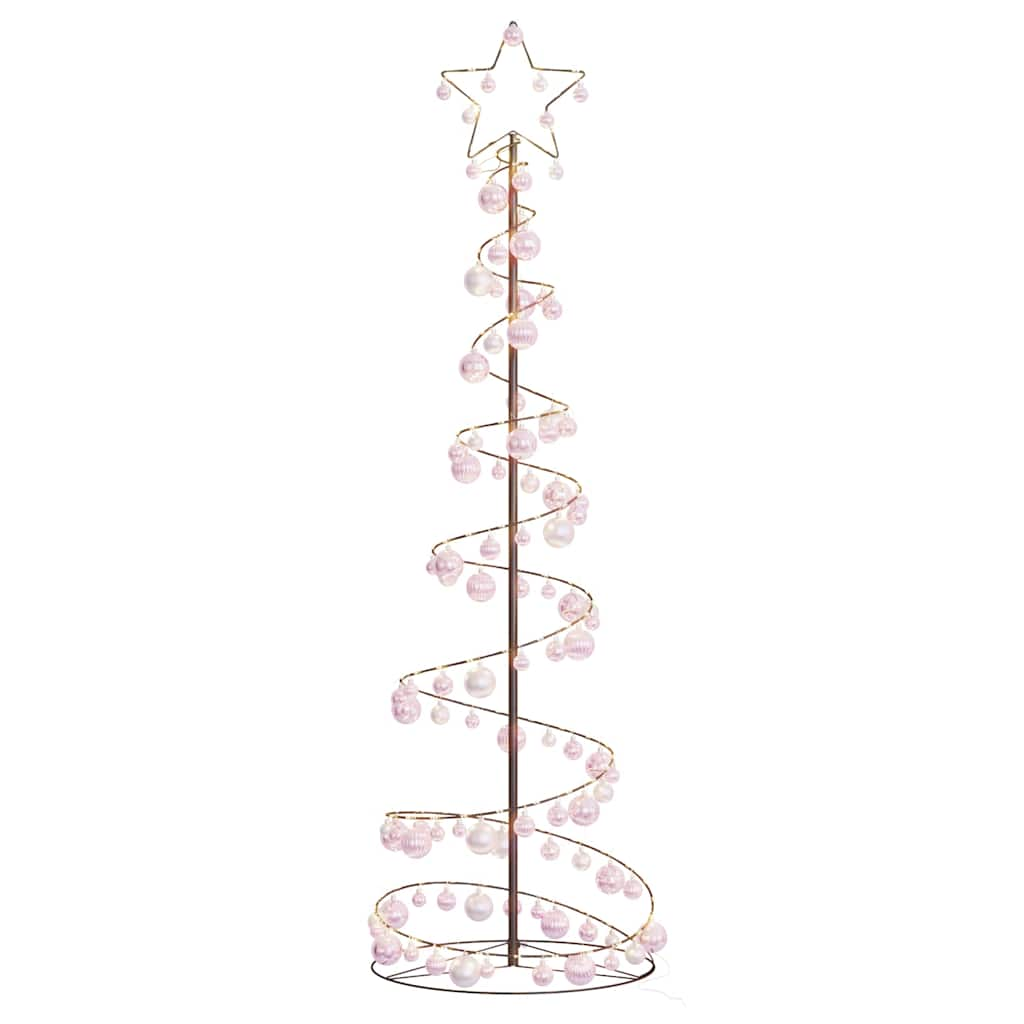 Christmas Tree Light Cone with Baubles 120 LEDs Warm White 180 cm