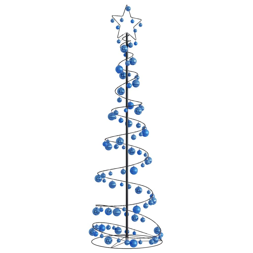 Christmas Tree Light Cone with Baubles 120 LEDs Warm White 180 cm