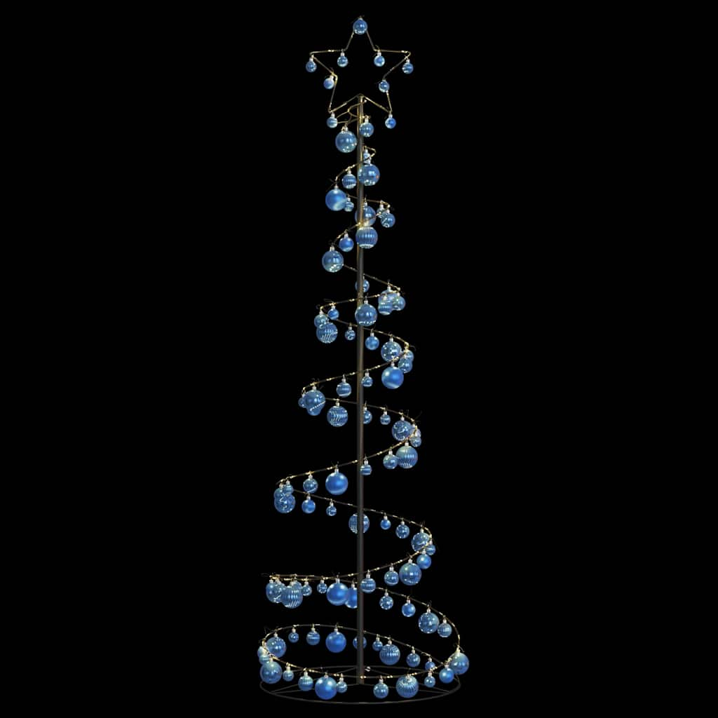 Christmas Tree Light Cone with Baubles 120 LEDs Warm White 180 cm