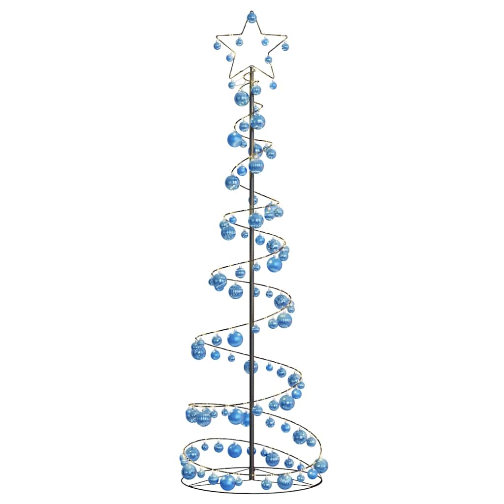 Christmas Tree Light Cone with Baubles 120 LEDs Warm White 180 cm