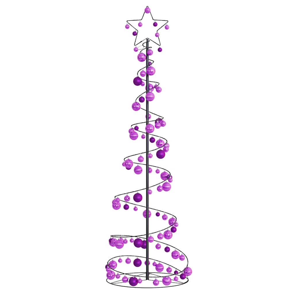 Christmas Tree Light Cone with Baubles 120 LEDs Warm White 180 cm