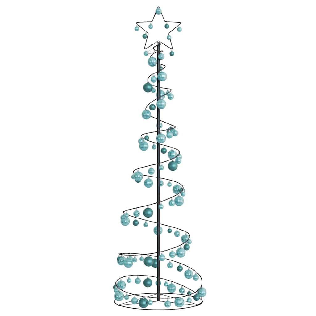 Christmas Tree Light Cone with Baubles 120 LEDs Warm White 180 cm