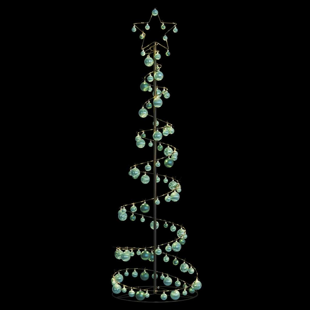 Christmas Tree Light Cone with Baubles 120 LEDs Warm White 180 cm