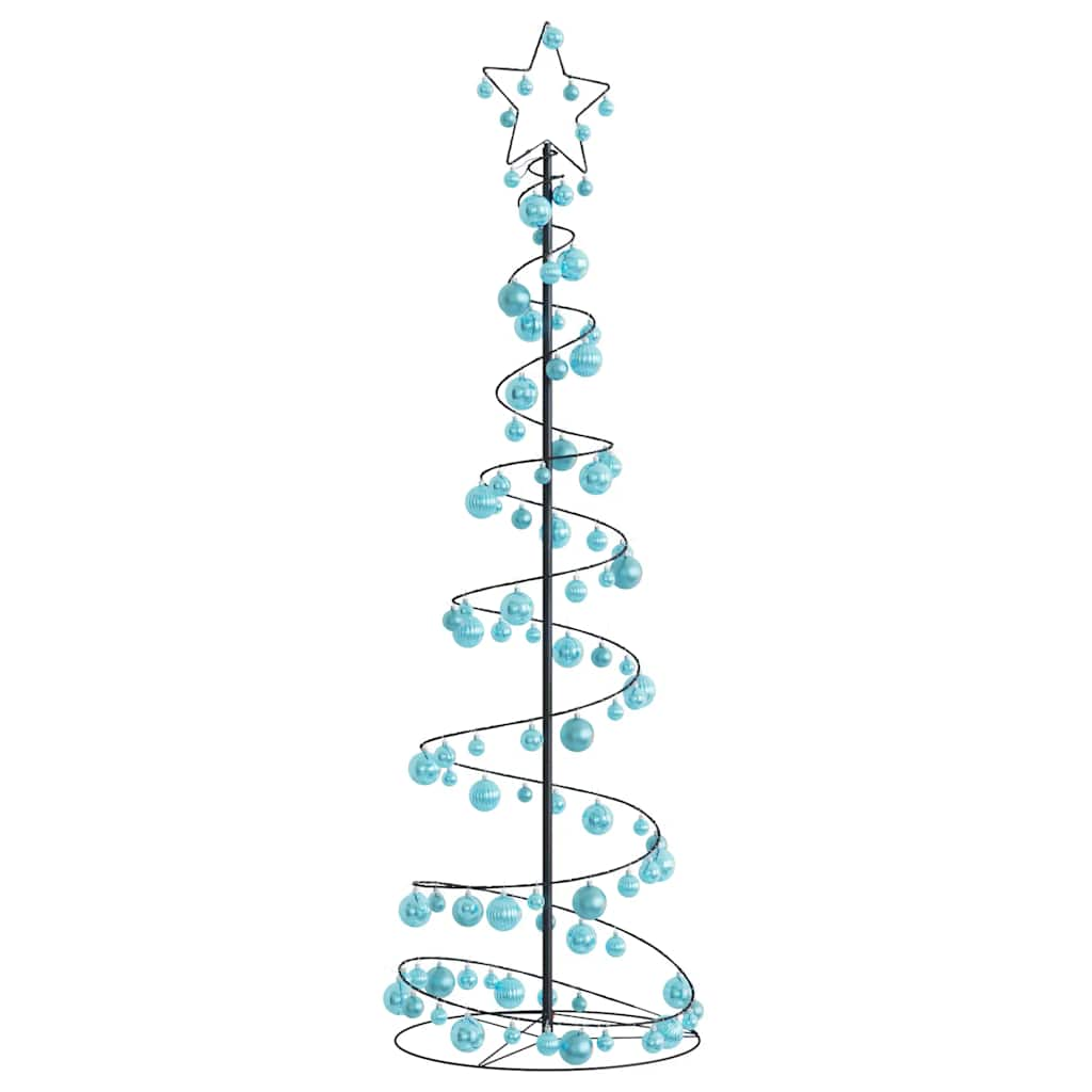 Christmas Tree Light Cone with Baubles 120 LEDs Warm White 180 cm