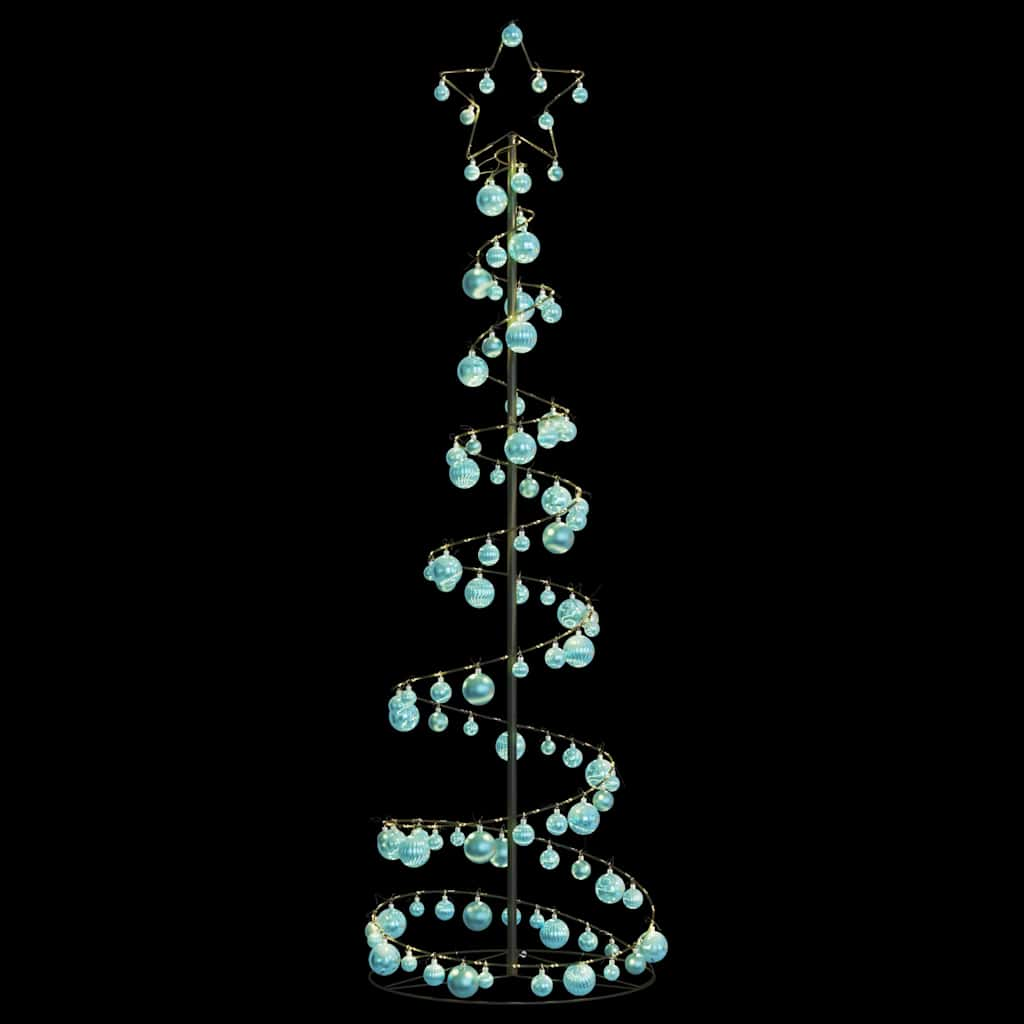 Christmas Tree Light Cone with Baubles 120 LEDs Warm White 180 cm