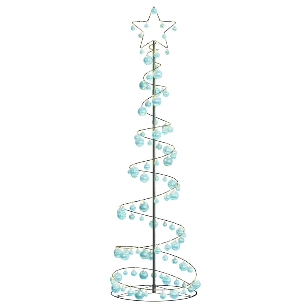 Christmas Tree Light Cone with Baubles 120 LEDs Warm White 180 cm