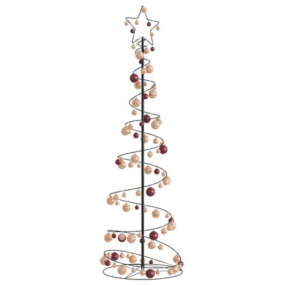 Christmas Tree Light Cone with Baubles 120 LEDs Warm White 180 cm