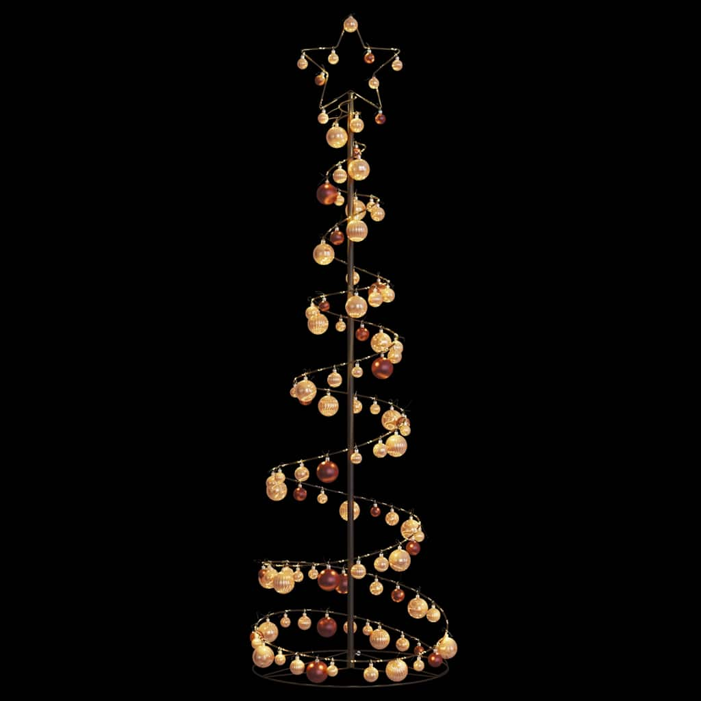 Christmas Tree Light Cone with Baubles 120 LEDs Warm White 180 cm