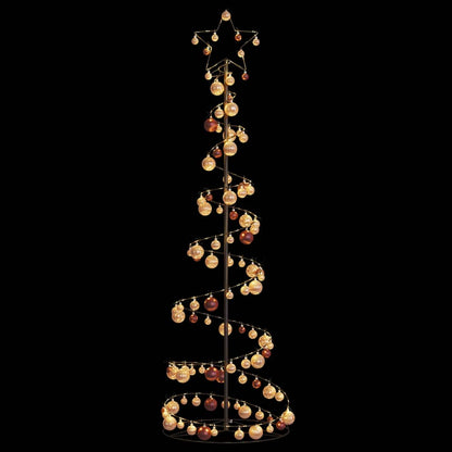 Christmas Tree Light Cone with Baubles 120 LEDs Warm White 180 cm