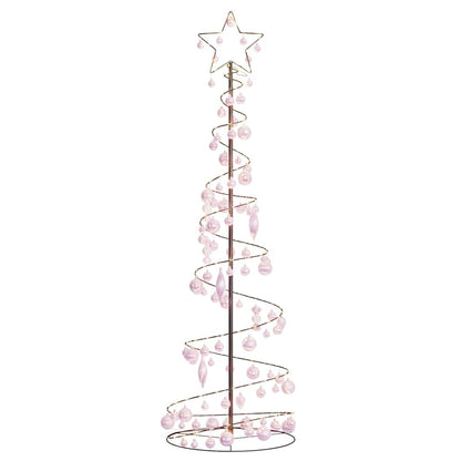 Christmas Tree Light Cone with Baubles 120 LEDs Warm White 180 cm