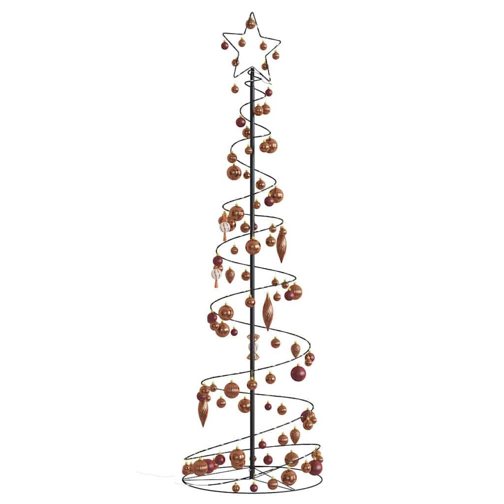 Christmas Tree Light Cone with Baubles 120 LEDs Warm White 180 cm