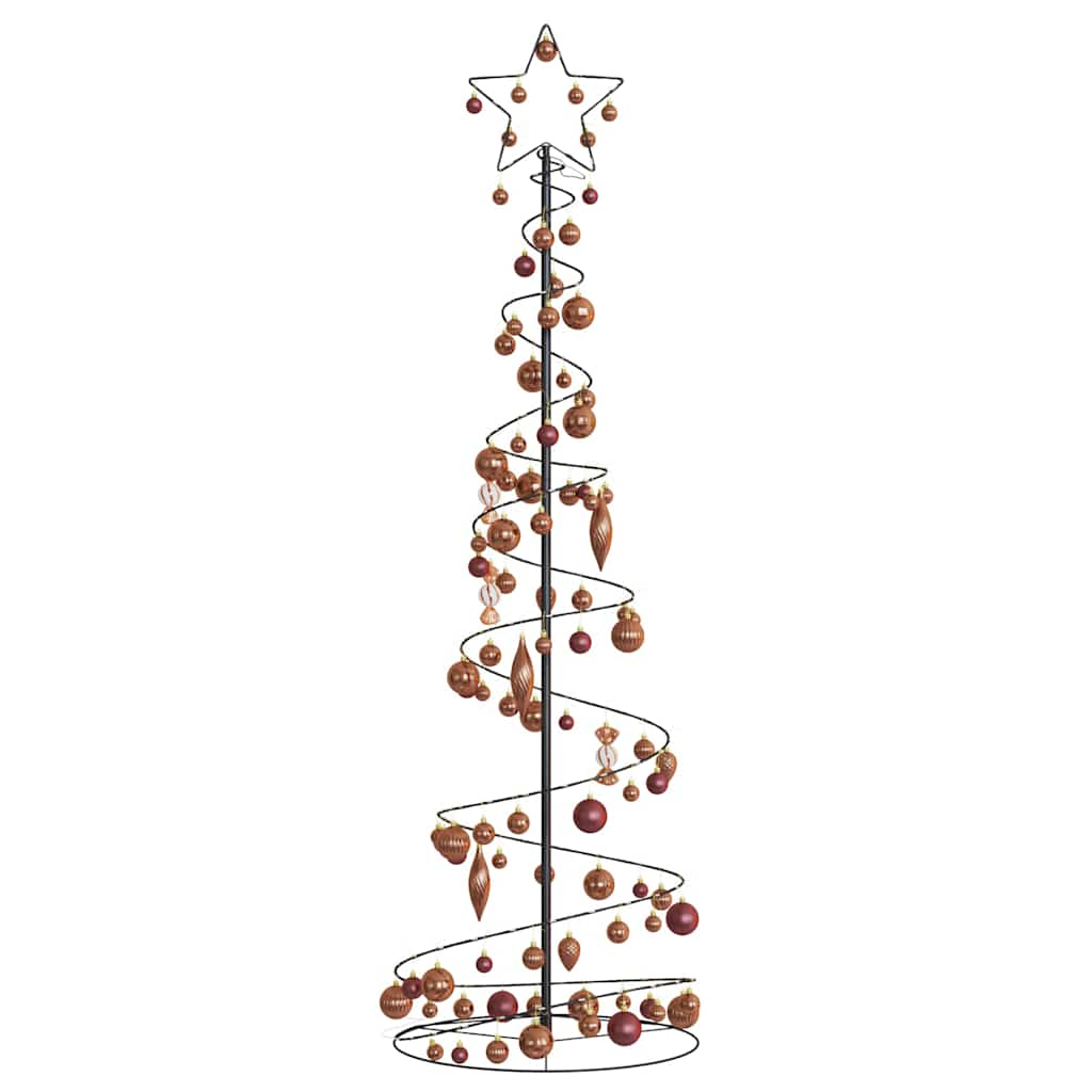 Christmas Tree Light Cone with Baubles 120 LEDs Warm White 180 cm