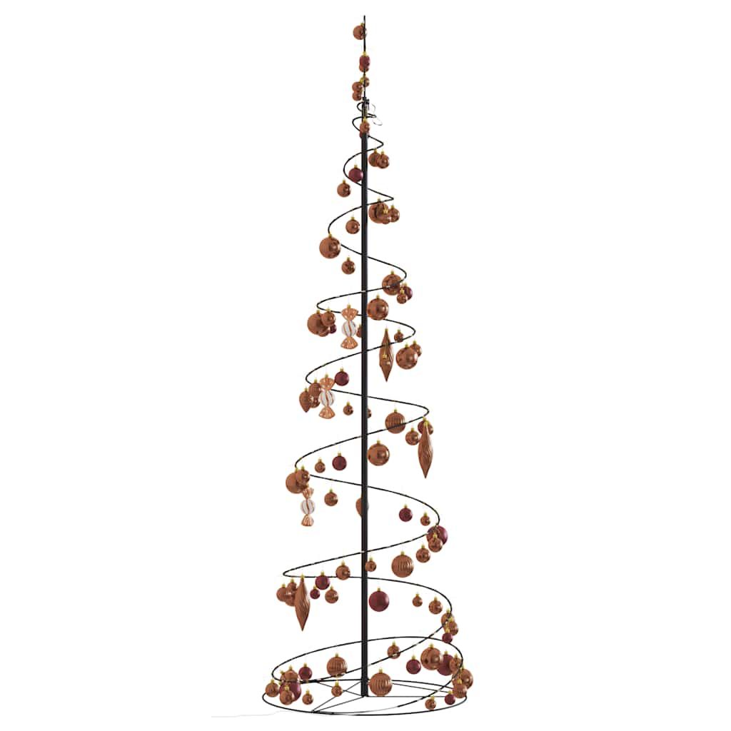 Christmas Tree Light Cone with Baubles 120 LEDs Warm White 180 cm