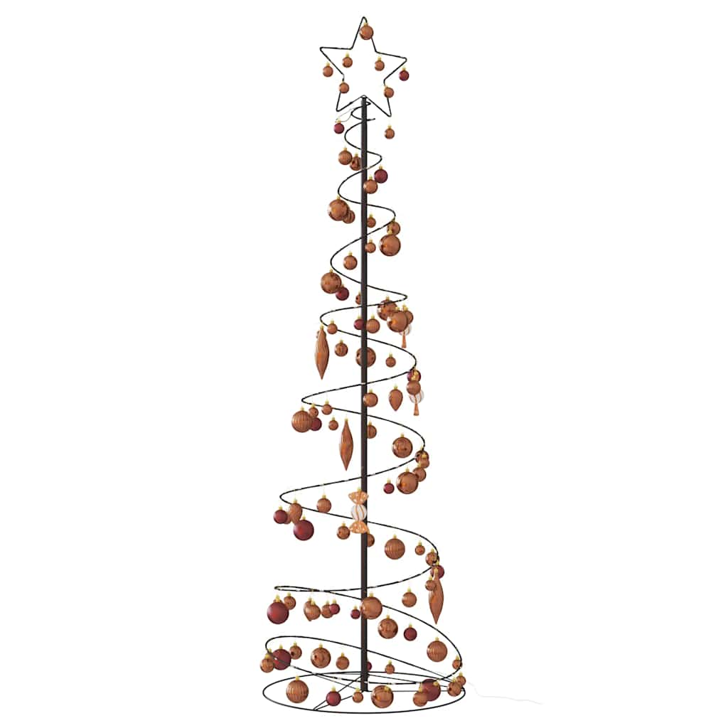 Christmas Tree Light Cone with Baubles 120 LEDs Warm White 180 cm