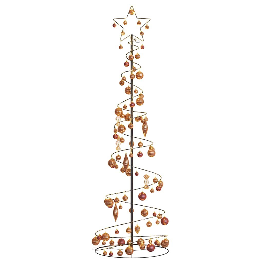 Christmas Tree Light Cone with Baubles 120 LEDs Warm White 180 cm