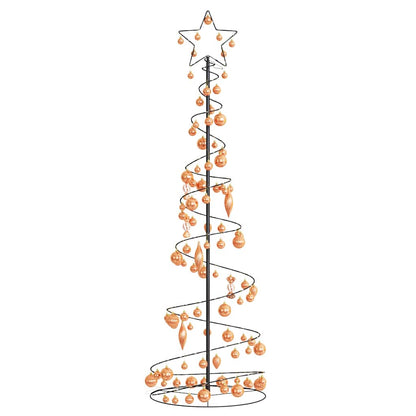 Christmas Tree Light Cone with Baubles 120 LEDs Warm White 180 cm