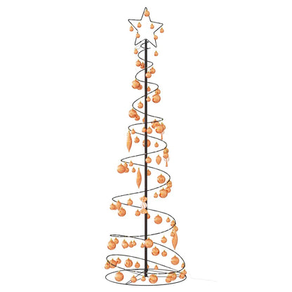 Christmas Tree Light Cone with Baubles 120 LEDs Warm White 180 cm