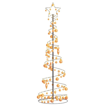 Christmas Tree Light Cone with Baubles 120 LEDs Warm White 180 cm