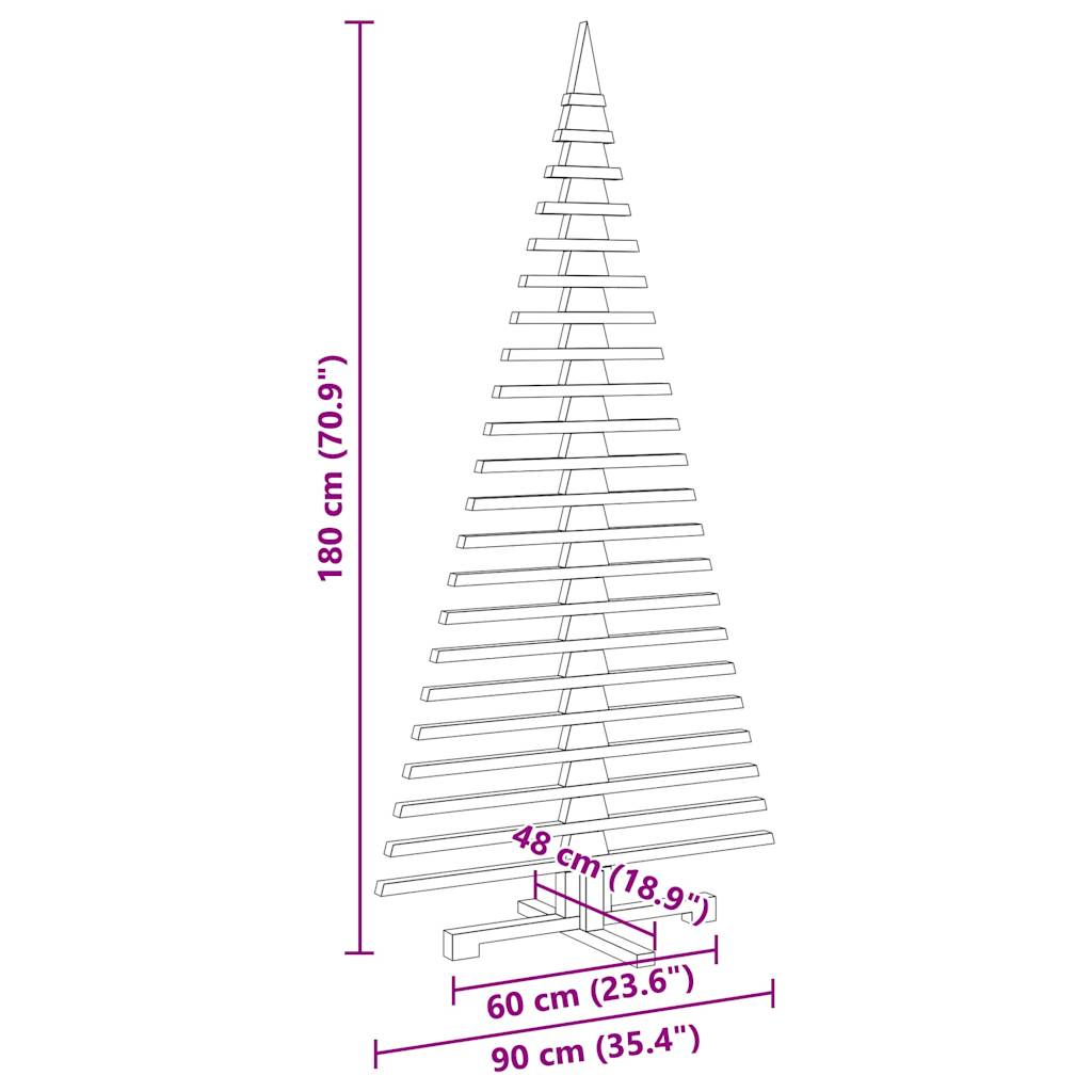 Wooden Christmas Tree for Decoration 180 cm Solid Wood Pine