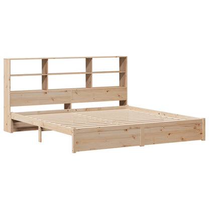 Bookcase Bed without Mattress 200x200cm Solid Wood Pine