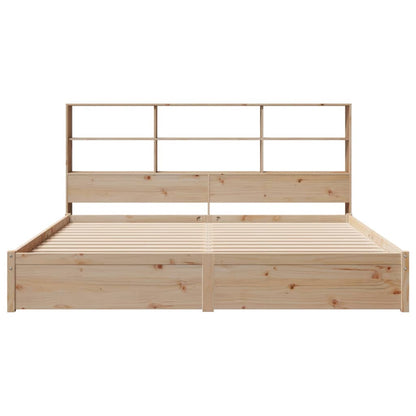 Bookcase Bed without Mattress 200x200cm Solid Wood Pine