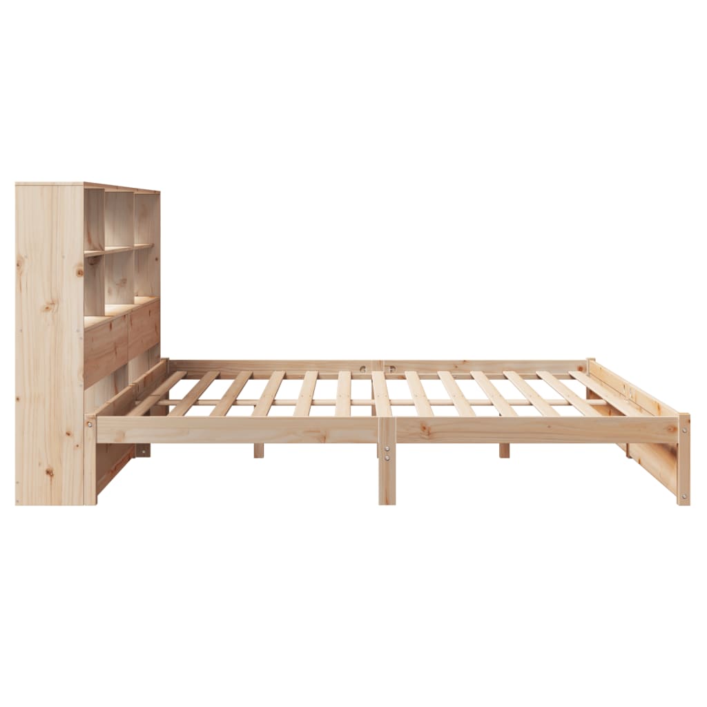 Bookcase Bed without Mattress 200x200cm Solid Wood Pine