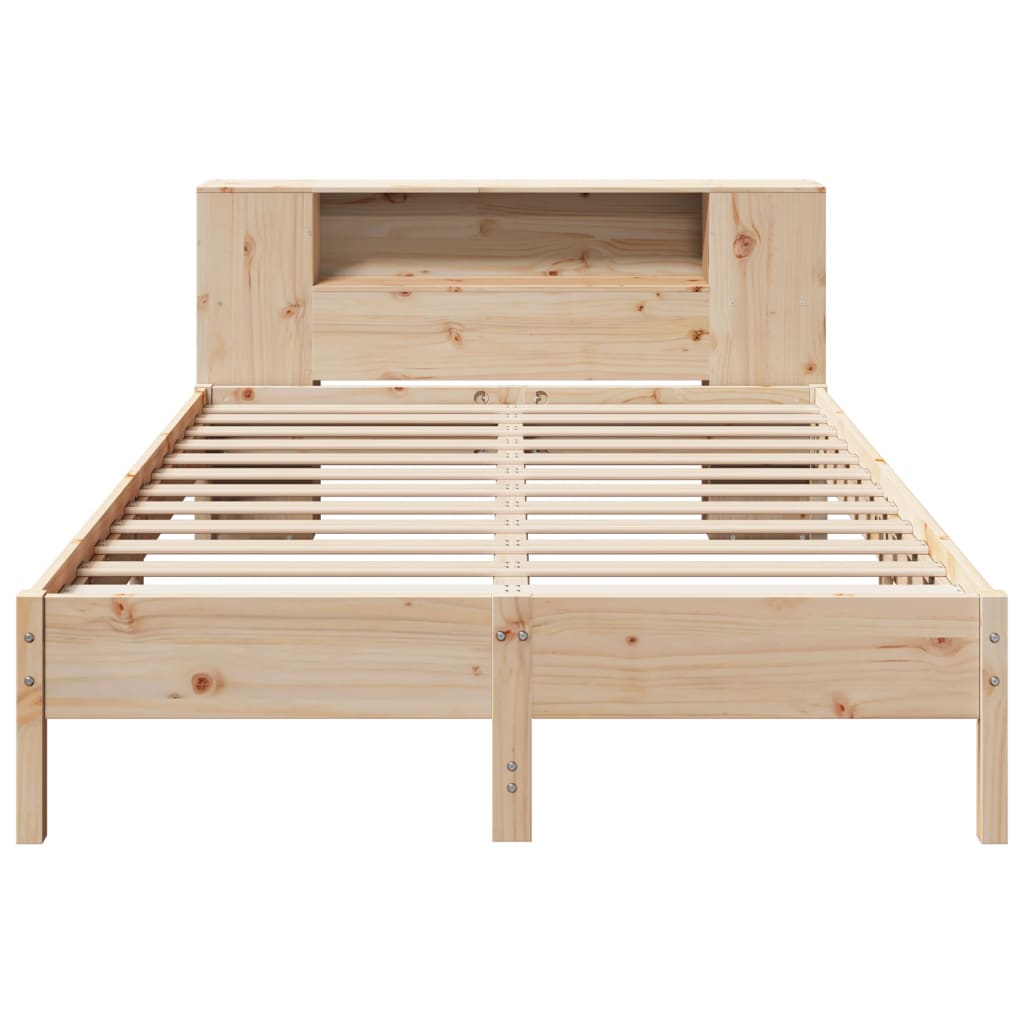 Bookcase Bed without Mattress 140x190 cm Solid Wood Pine