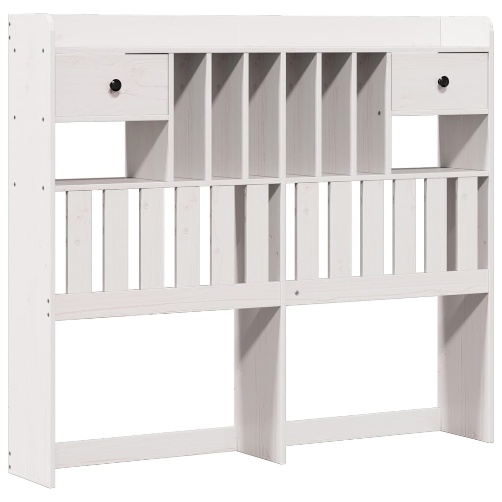 Bookcase Bed without Mattress White 120x190 cm Small Double Solid Wood Pine