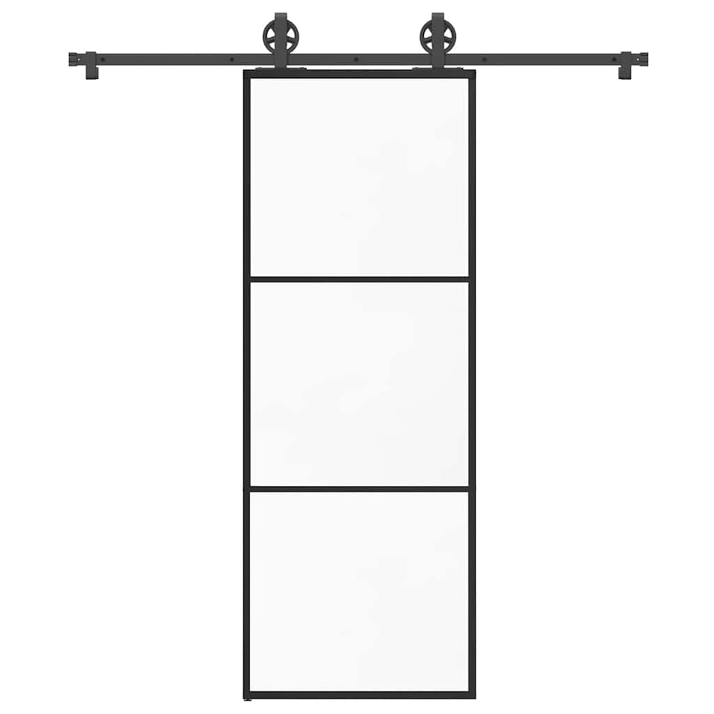 Sliding Door with Hardware Set 76x205 cm ESG Glass&Aluminium