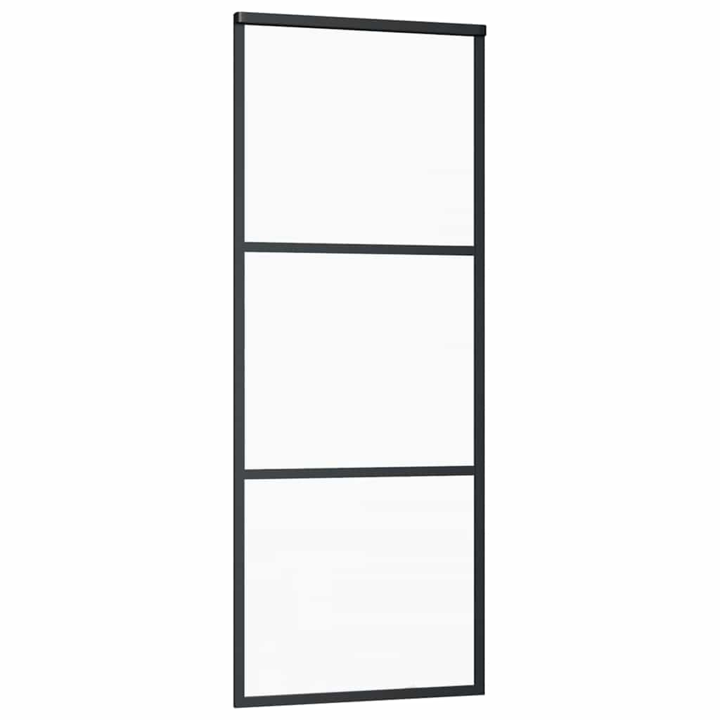 Sliding Door with Hardware Set 76x205 cm ESG Glass&Aluminium