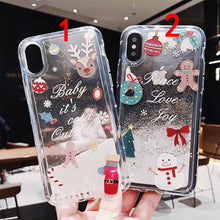 Load image into Gallery viewer, Christmas Fashion Liquid Glitter Sand Mobile Phone Cases For iphone 6 6s 5 S SE 7 8 Plus X XR XS Max
