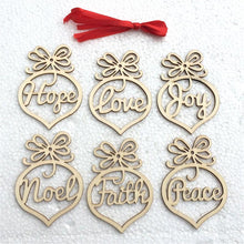 Load image into Gallery viewer, 6Pc Merry Christmas Decorations For Home Wooden Hollow Ornament Christmas Tree Hanging Pendant Decoration Xmas Decor #WO

