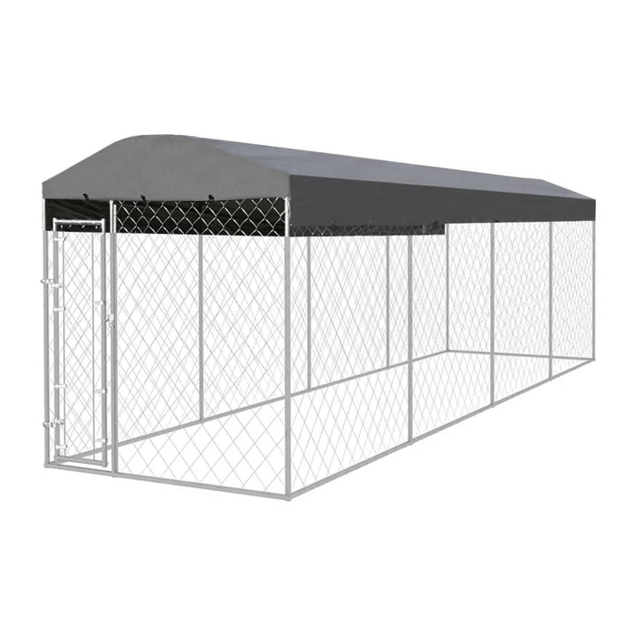 Outdoor Dog Kennel with Roof 8x2x2.4 m - MiniDreamMakers
