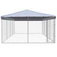 Load image into Gallery viewer, Outdoor Dog Kennel with Roof Galvanised Steel 8x4x2.4 m - MiniDreamMakers
