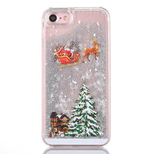 Load image into Gallery viewer, Cartoon Case For iPhone X 7 8 Plus Glitter Powder Christmas Quicksand Phone Cases For iPhone 7 6 6s Plus Hard PC Cover - MiniDreamMakers
