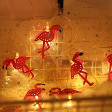 Load image into Gallery viewer, HobbyLane Pink Iron Flamingos Shape Battery Powered Garden String Light Christmas Holiday Party Girl Room Decoration - MiniDreamMakers
