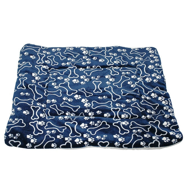 Winter Dog Bed Mat Pet Cushion Blanket Warm Paw Print Puppy Cat Fleece Beds For Small Large Dogs Cats Pad Chihuahua Cama Perro - MiniDM Store